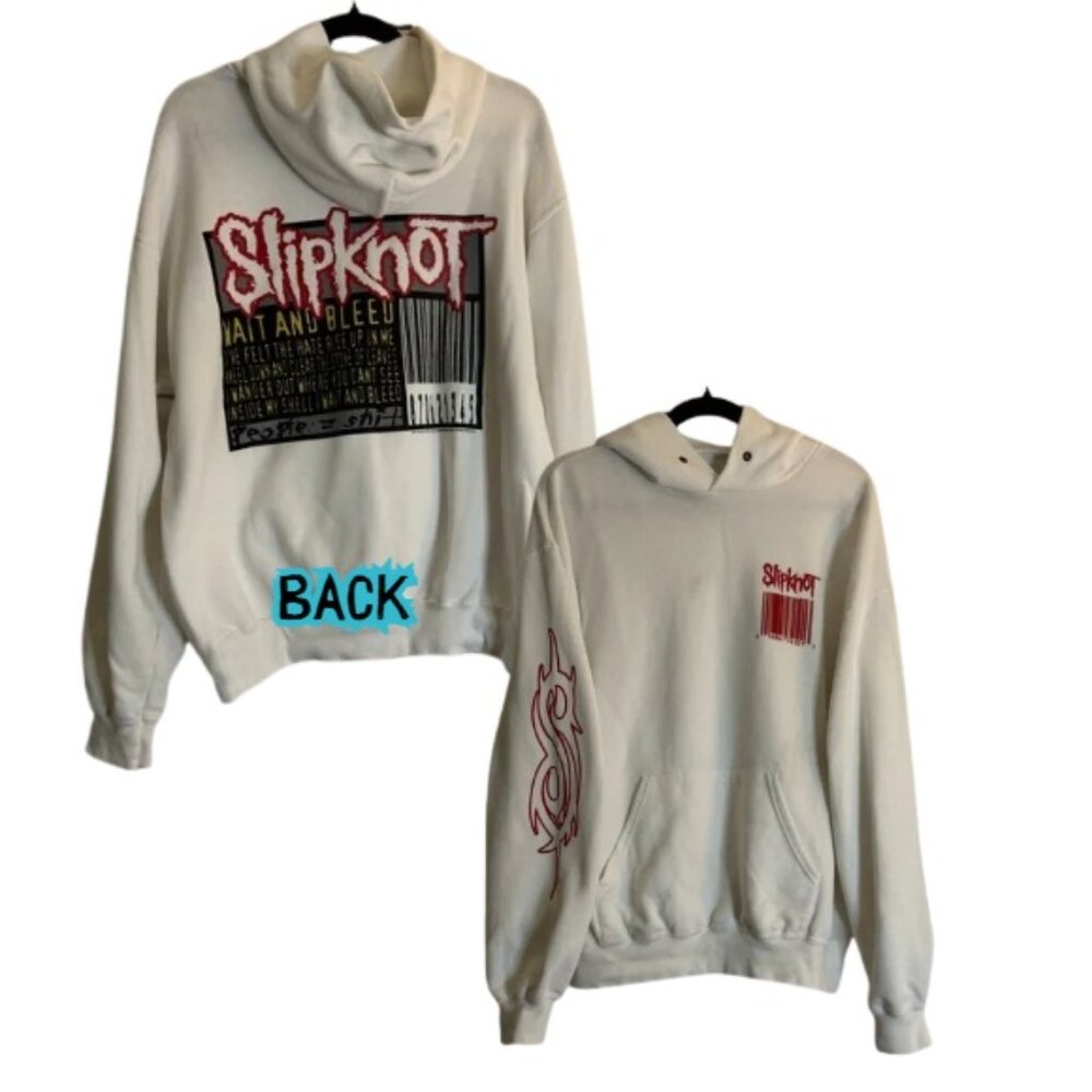Slipknot Wait And Bleed Barcode‎ Hoodie Y2K Back Hit Sleeve Graphic Mens M
